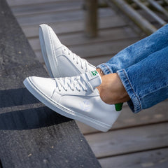 Baskets véganes blanche et verte à base de maïs - Winton