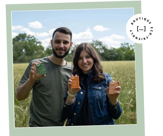 Fabien et Océane, fondateurs de Leggun, savons à base de fruits - cosmétiques anti gaspi