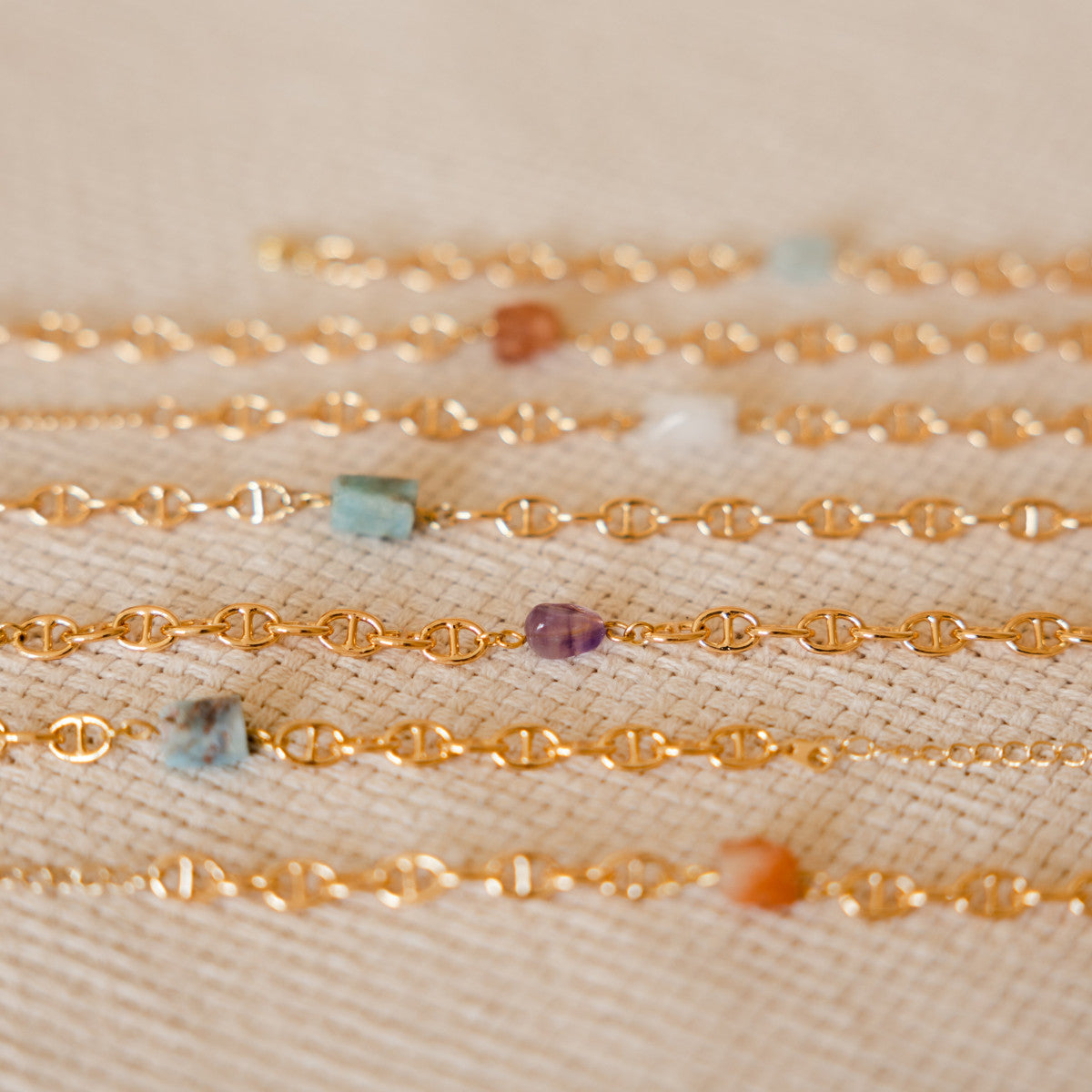 Collier chaine en or et améthyste
