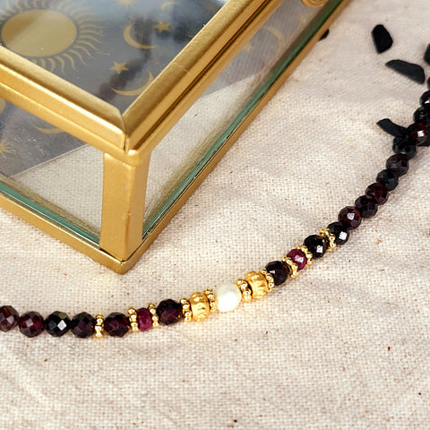 Collier de perles avec rubis et kundali