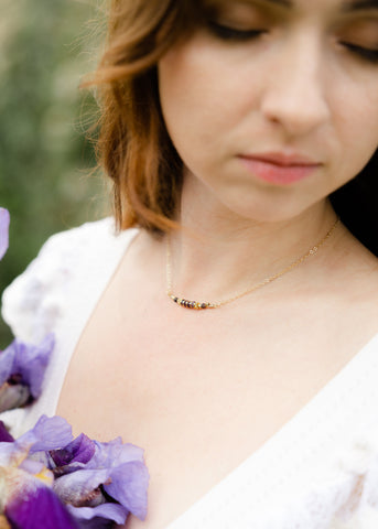 Collier en rubis et en zoisite de rubis