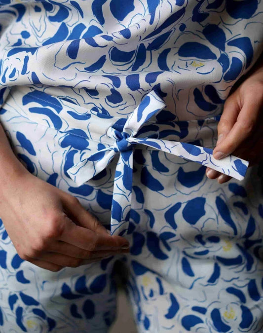 pyjama t-shirt + Pantalon I Archipel bleu et blanc