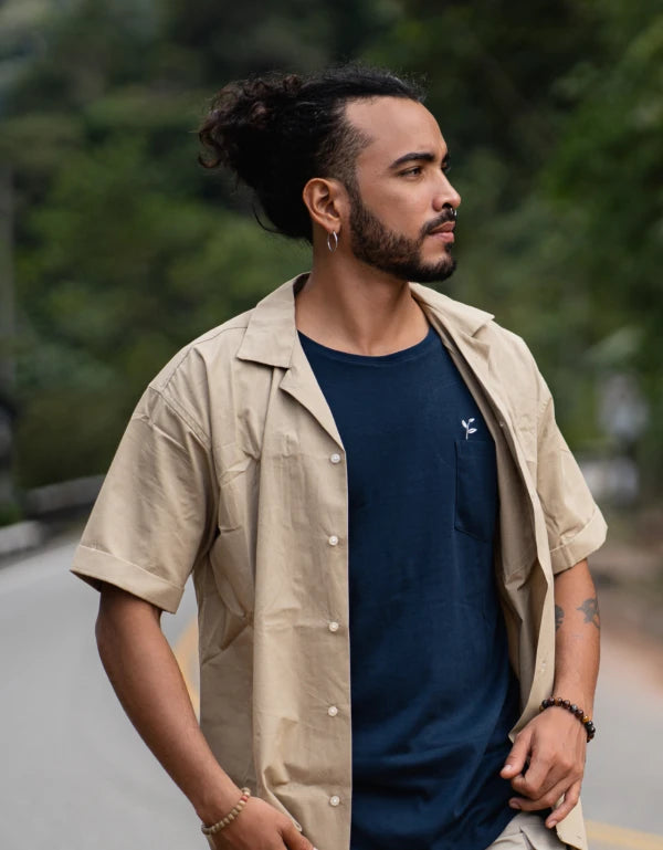 Chemise unisexe en coton I Sahara beige