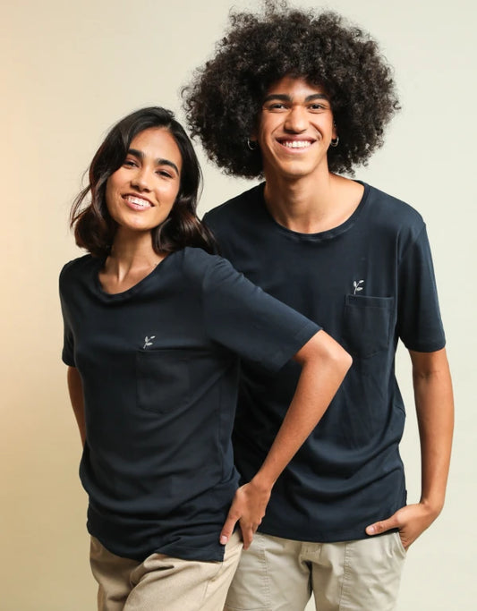 T-shirt coton bio Pima - Unisexe bleu marine