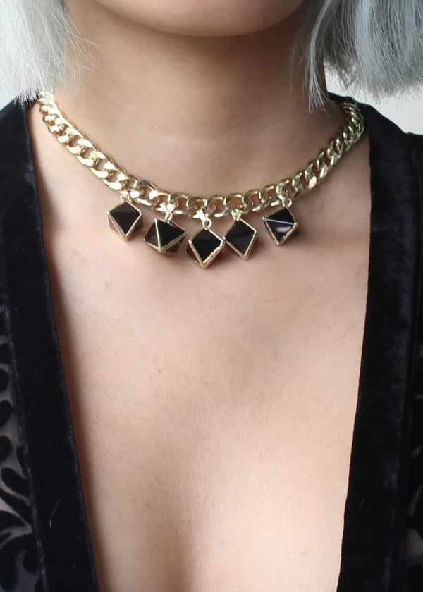 Collier ras de cou en Onyx