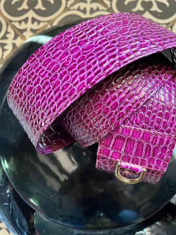 Anse de sac à main en cuir végan violette