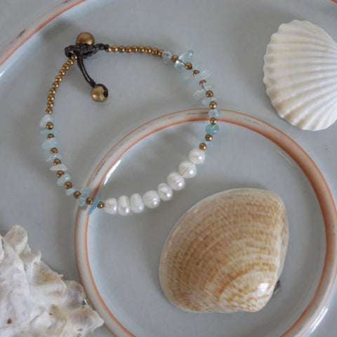Bracelet en perles Gina Agate bleue