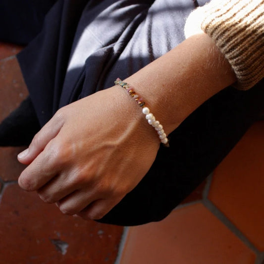 Bracelet en perles Gina Agate bleue