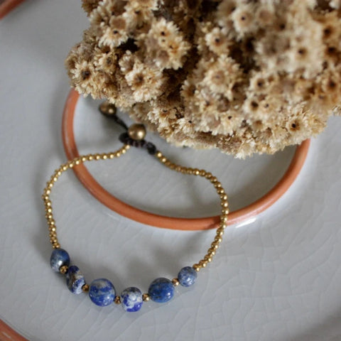 Bracelets en pierres Popy Agate bleueµ