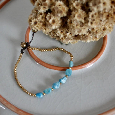 Bracelets en pierres Popy Agate bleue
