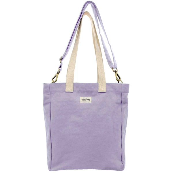 Sac cabas vertical Lilas en coton bio