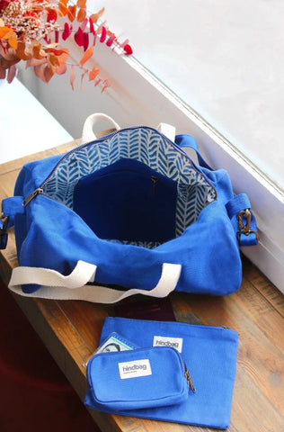Mini sac polochon Bleu électrique en coton bio