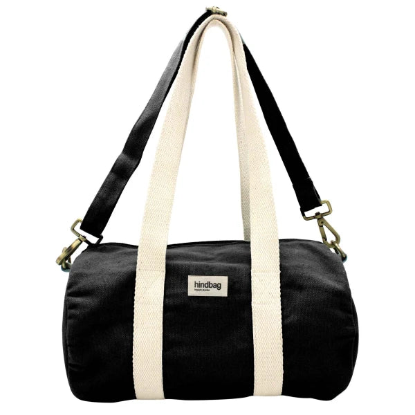 Mini sac polochon noir en coton bio