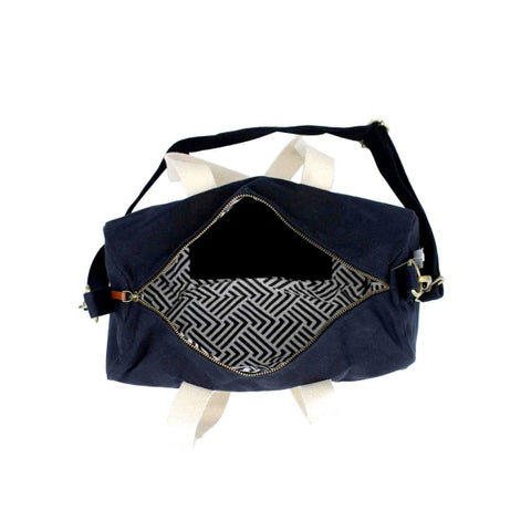 Mini sac polochon noir en coton bio