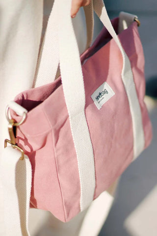Mini sac cabas à bandoulière en coton bio Rose blush