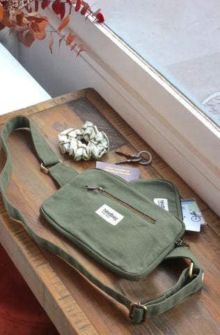 Sac banane Olive en coton bio