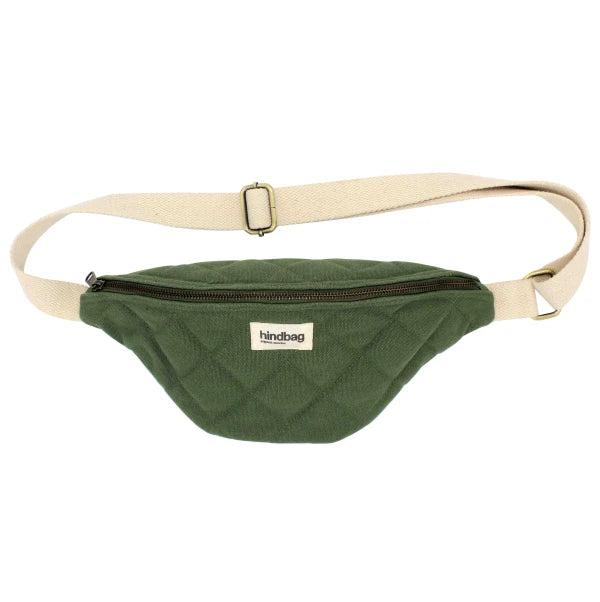 Sac banane matelassé Olive en coton bio