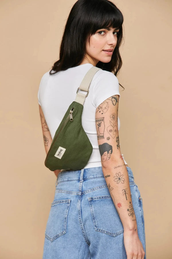 Sac banane Olive en coton bio