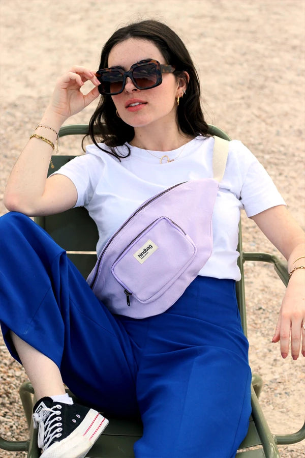 Sac banane XL Lilas en coton bio