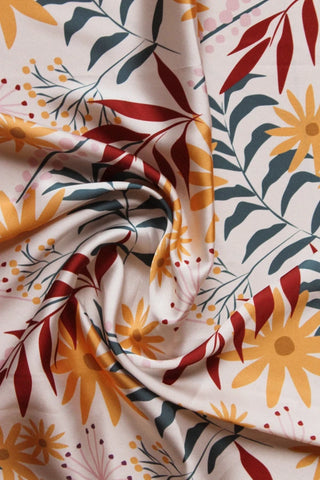 Foulard rouge, vert sapin et ocre I Automne