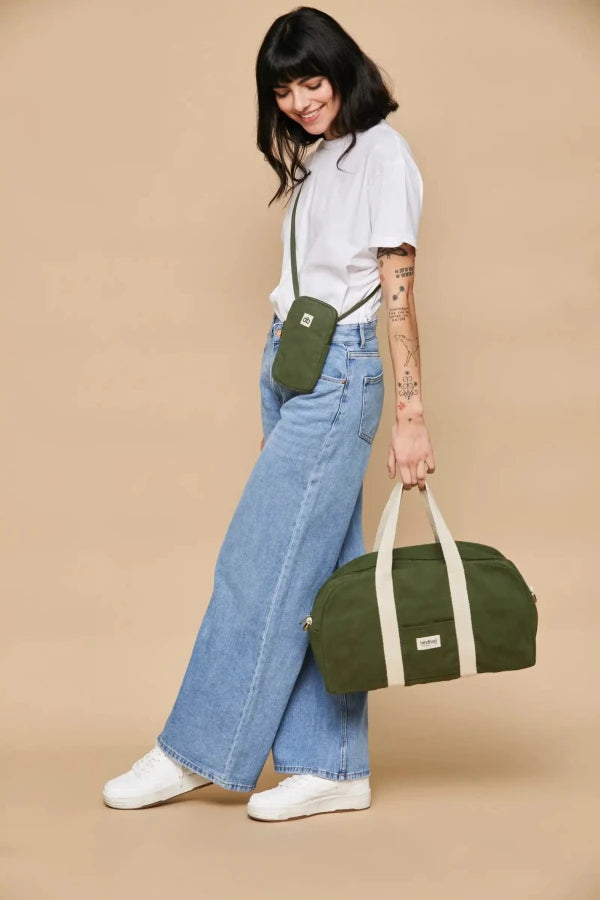 Sac bowling Olive en coton bio 