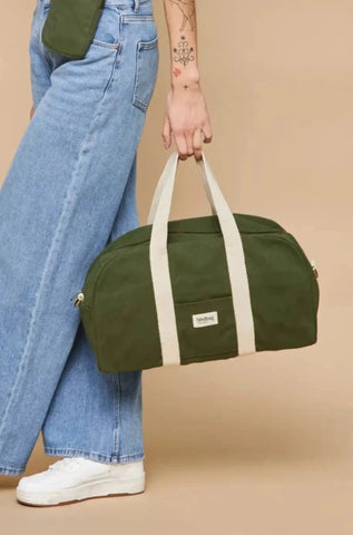 Sac bowling Olive en coton bio 