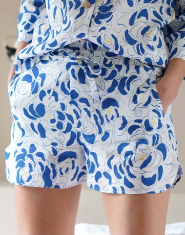 Short de pyjama I Archipel bleu et blanc