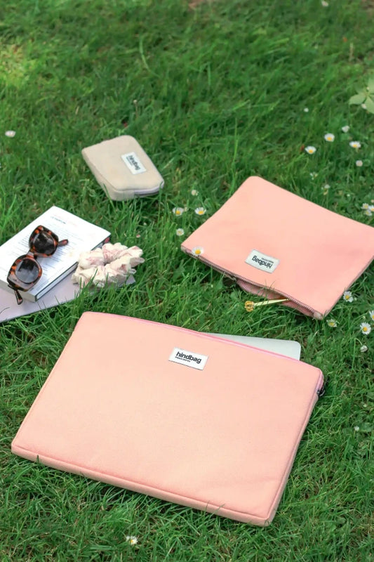 Pochette Pêche Melba en coton bio - Ema