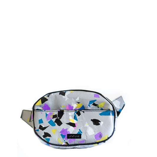 Sac banane en plastique recyclé gris et motifs colorés - Friday