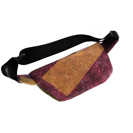 Sac banane noir nuances de rose en plastique recyclé
