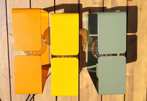 Lampe bohème écologique, éco-responsable, orange, vert et jaune - Quadro