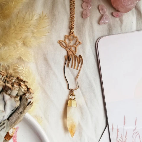 OUVERTURE - collier or citrine