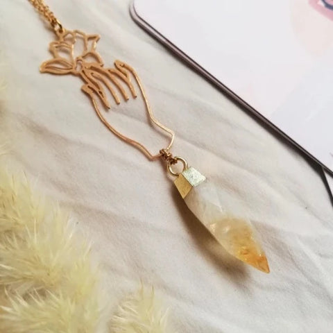 OUVERTURE - collier or citrine