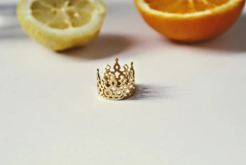 Bague couronne dorée - Lemon Queen