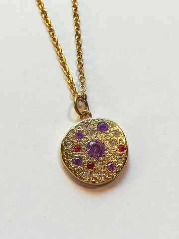 Collier étoiles Cosmos en or et pierres de zircon