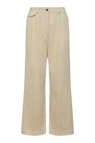 Pantalon large en velour et coton bio beige - Tiger