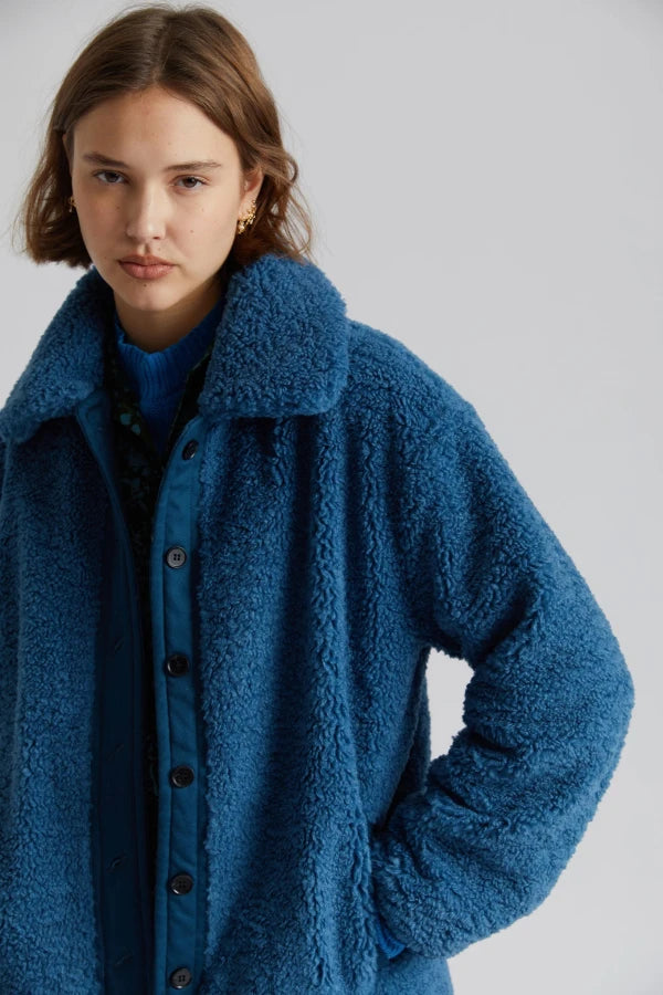 Manteau en polaire recyclée PET Bleu - Lexi