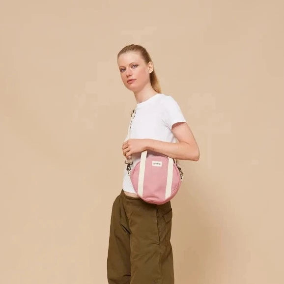 Sac à main rond en coton bio Louis Rose blush