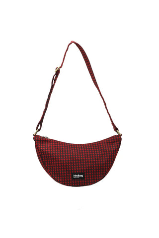 Sac banane demi lune Pied de poule Terracotta - Andrea