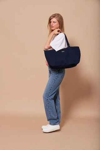 Sac cabas Bleu marine en coton bio - Raphaëlle