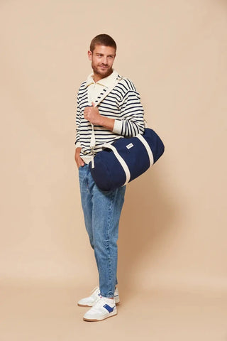 Sac polochon en coton bio Bleu Marine - Simon