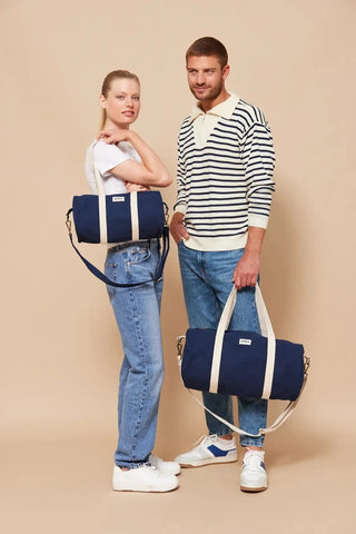 Sac polochon en coton bio Bleu Marine - Simon