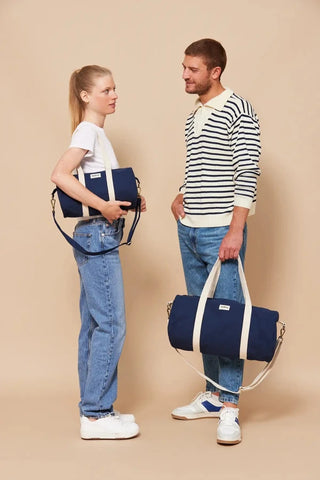 Sac polochon en coton bio Bleu Marine - Simon