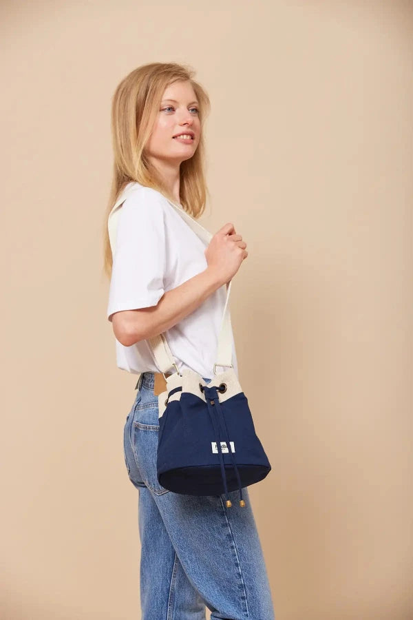 Sac seau en coton bio Bleu Marine - Julie