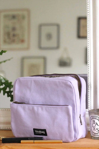 Trousse de toilette XL Lilas en coton bio - Alix