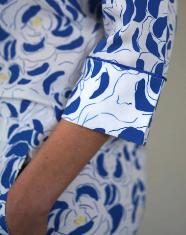 Ensemble Chemise + Pantalon - Archipel bleu et blanc