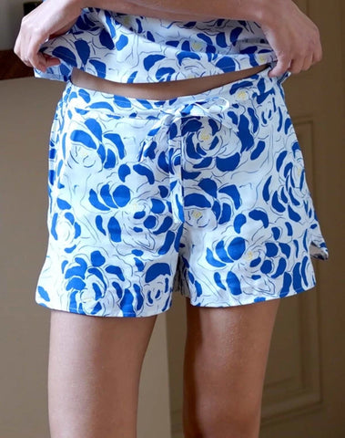 Short de pyjama I Archipel bleu et blanc
