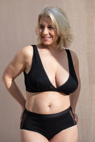 Brassière noire en coton bio - Onyx