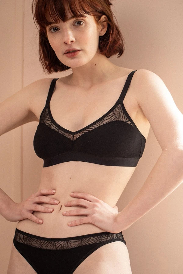 Brassière en coton bio Noire - Savannah