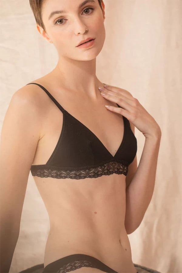 Soutien-gorge en coton bio Noir - Casamance